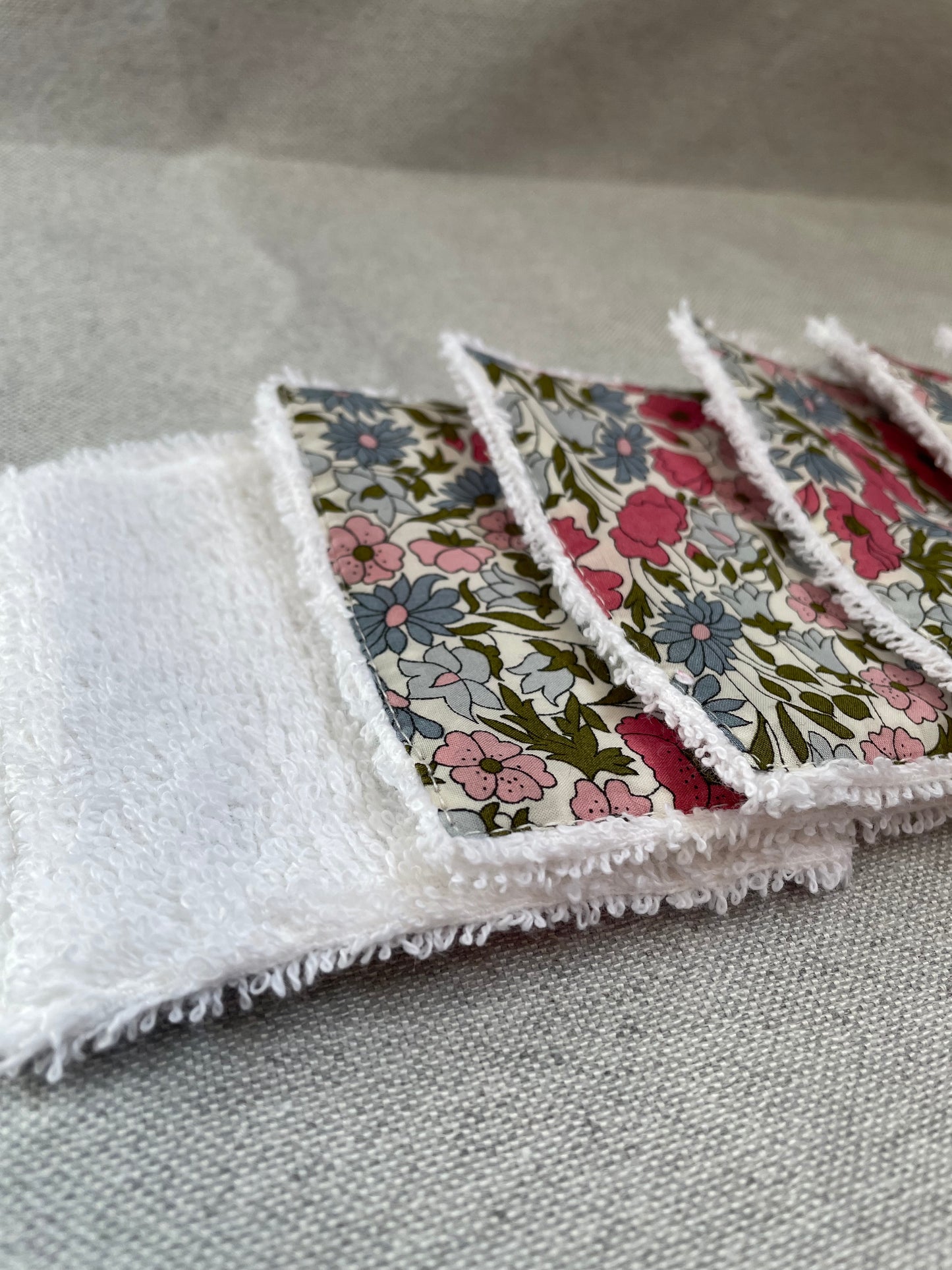 Pack Bolsita tela + lote 7 toallitas reutilizables Popy Pink