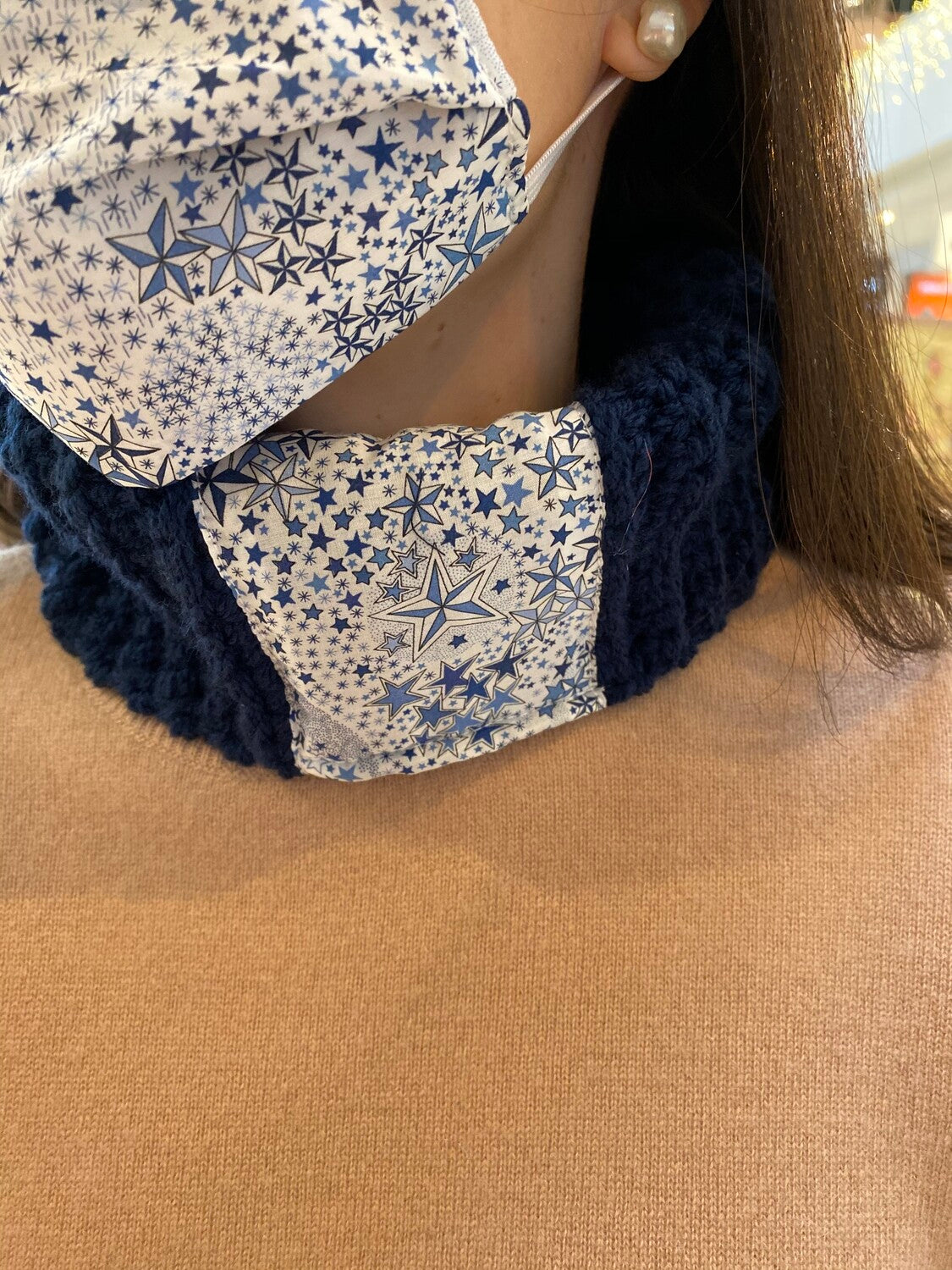 Cuello azul con tira Adelaida Blue