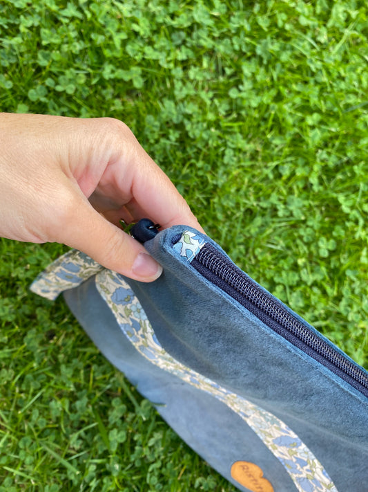 Bolso Michigan terciopelo Popy Blue