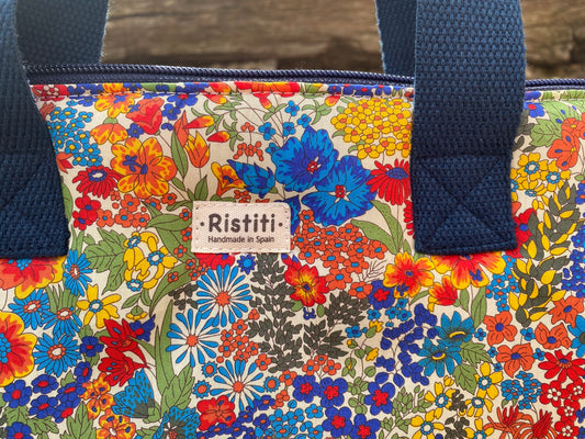 Bolso Manhattan Acolchado Liso Margaret Azul Verano