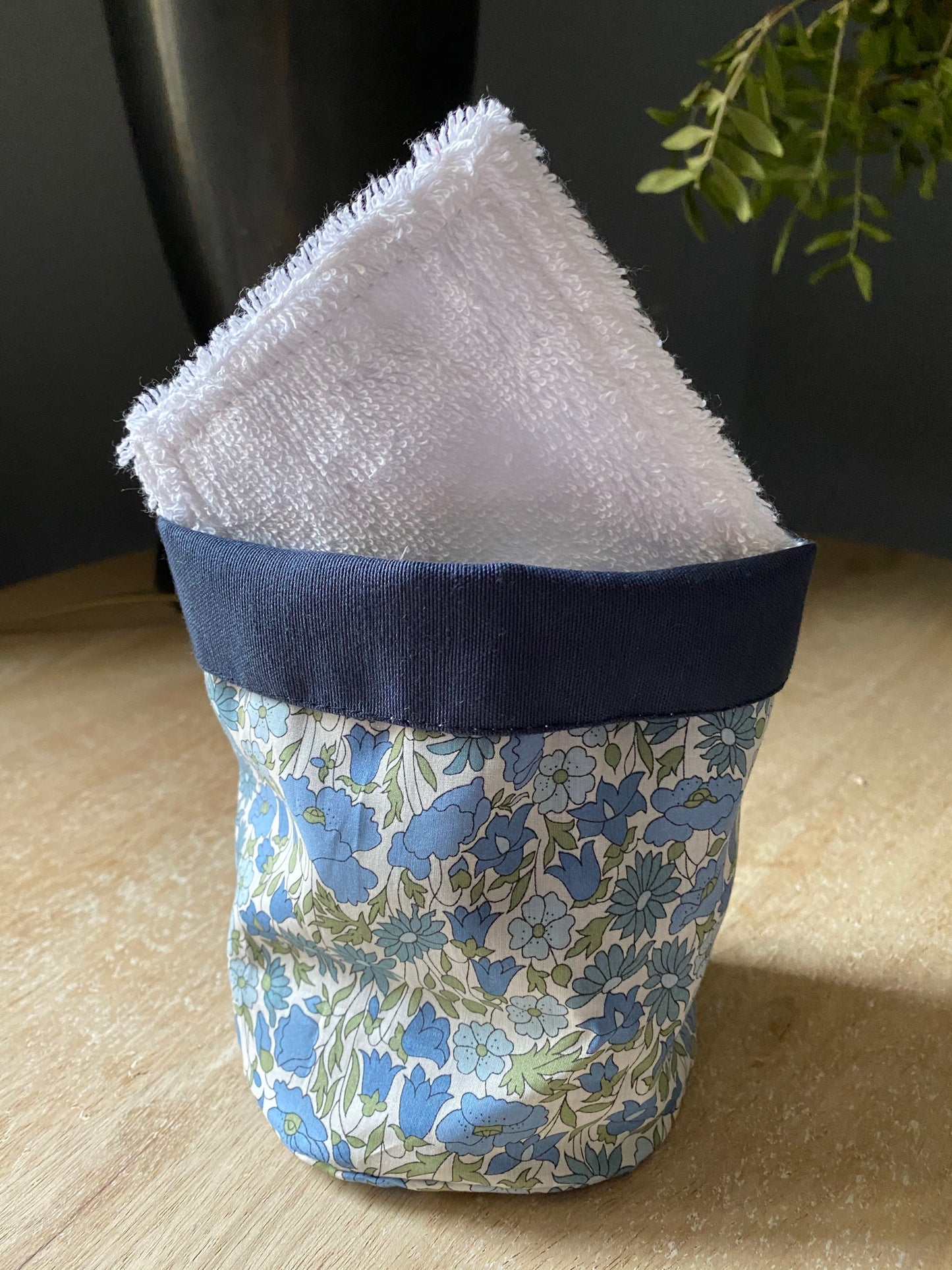 Cestita tela baño Popy Blue