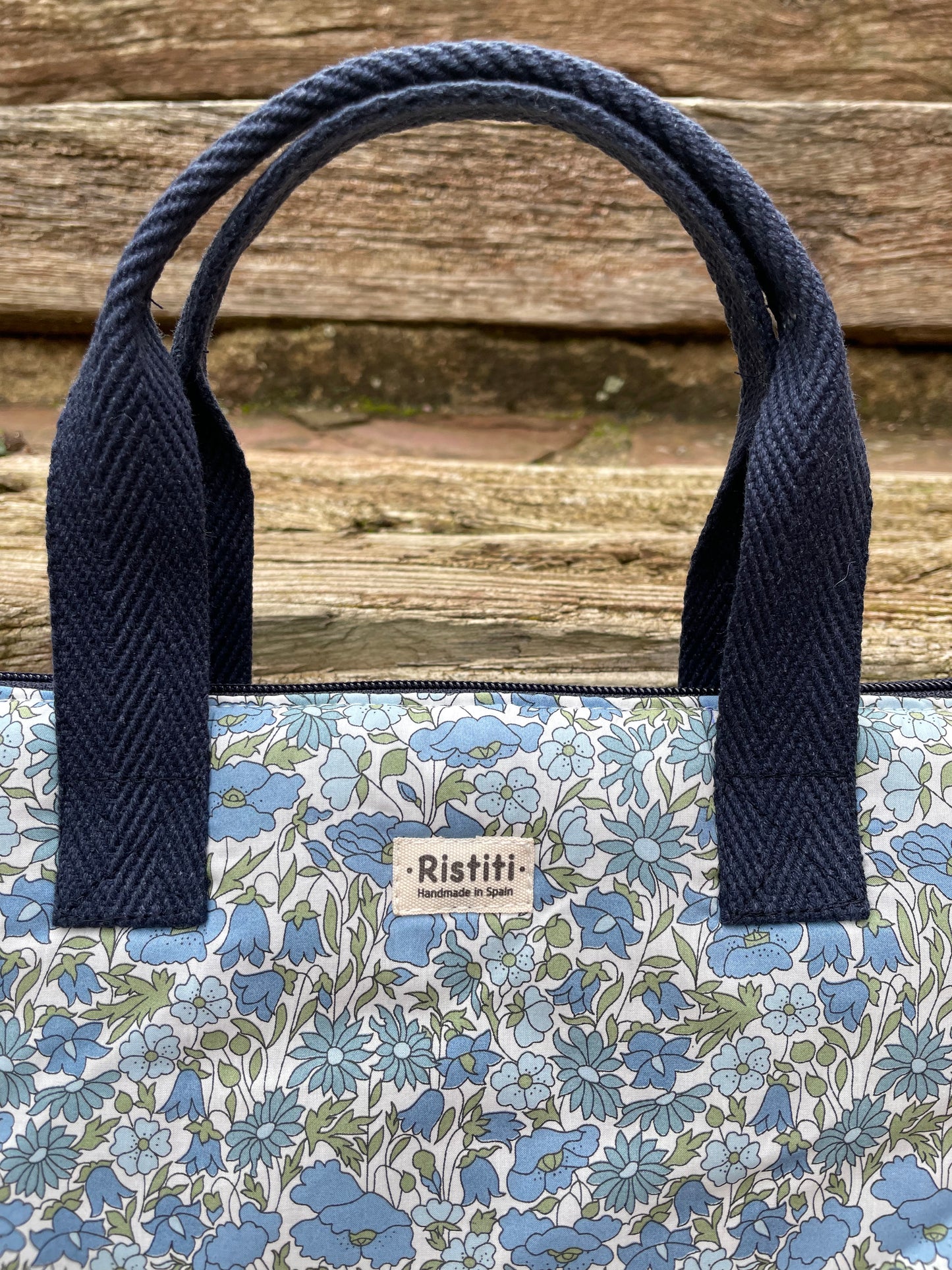 Bolso Manhattan Acolchado Liso Popy Blue