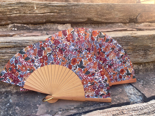 Abanico Mini Margaret Marrón