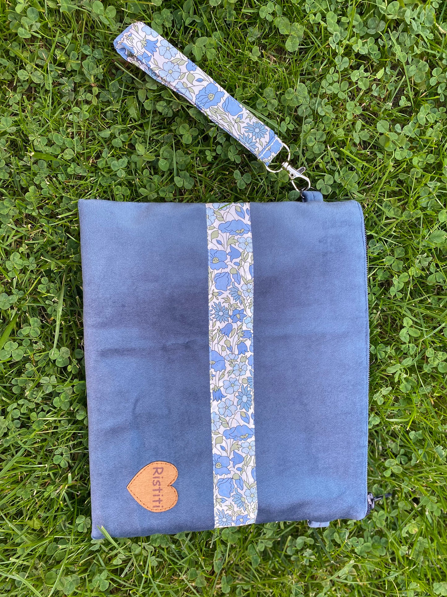 Bolso Michigan terciopelo Popy Blue