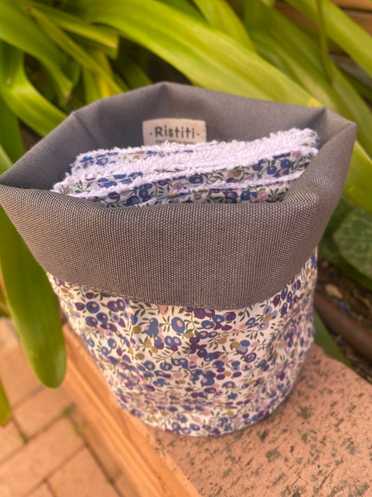 Pack Bolsita tela + lote 7 toallitas reutilizables Wiltshire Plomo