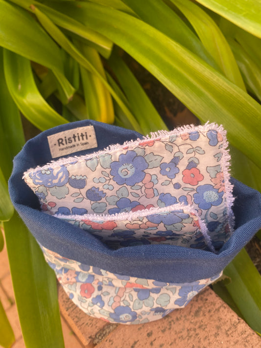 Pack Bolsita tela + lote 7 toallitas reutilizables Betsy Asago