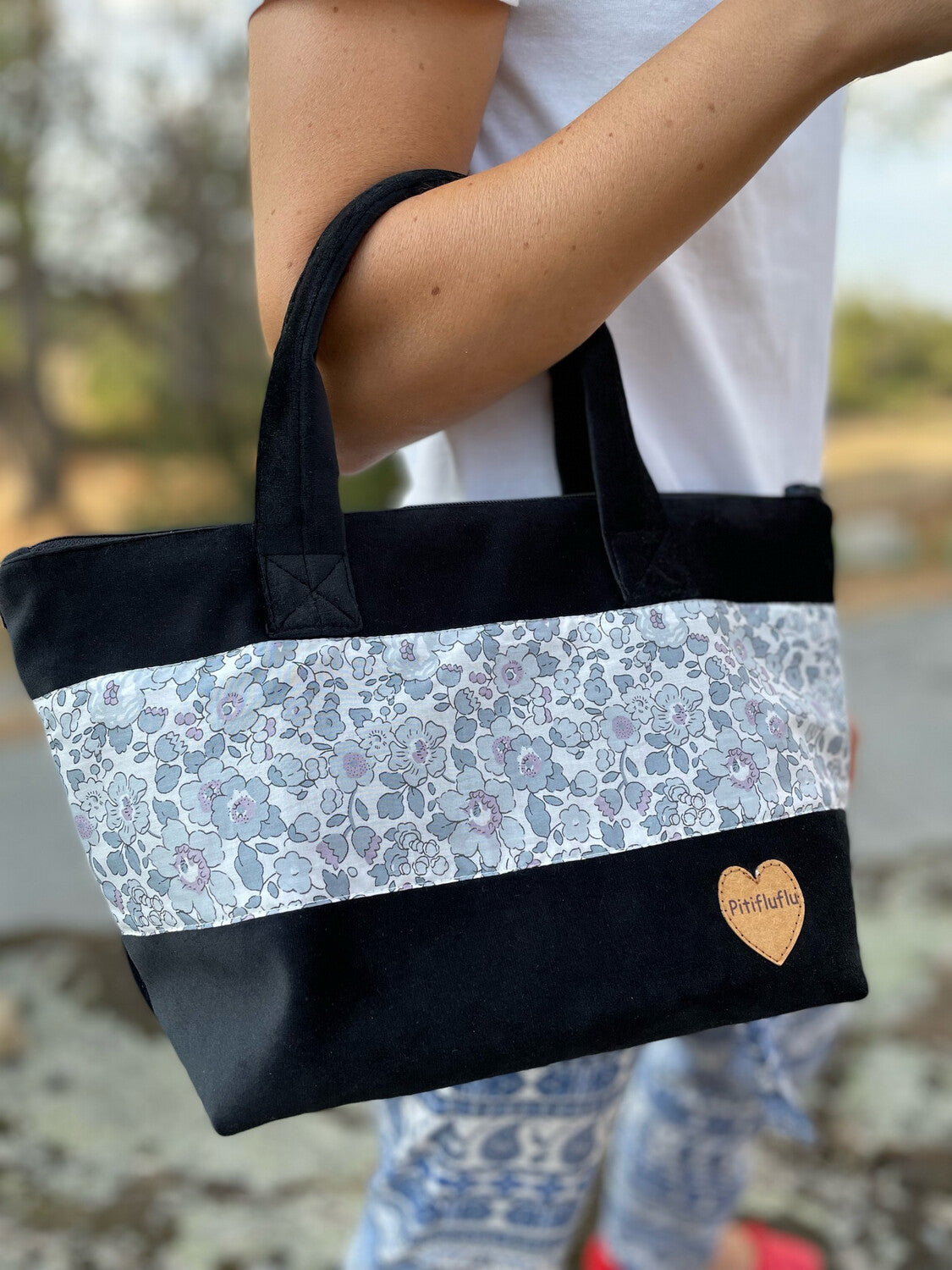 Bolso Manhattan Terciopelo negro Betsy grey